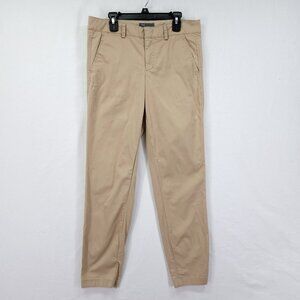 Vince Women’s Career Pants 4 Beige Tapered Straight Leg Pockets Cotton